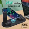 Carregadores rápidos sem fio 4 em 1 CASEiST Estação de carregamento de 15 W Qi Celular universal multifuncional Stand Holder Dock de montagem para viagem para iPhone AirPods iWatch