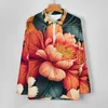メンズポロスフローラルプリントカジュアルポロシャツ鮮やかなフラワーTシャツ長袖グラフィックシャツ秋のヴィンテージ特大の男性服のアイデア