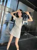 Etekler kız elbise için kadın tasarımcı giyim denim malzeme kokteyli elbise boyutu S-l ücretsiz kargaşa saçak a-line kısa etek yeni gelenler Nisan13 L230912