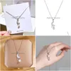 Hänge halsband Ny ankomst Sier Plated Moon Star Pendant Necklace for Women Gift Drop Delivery DHGKU