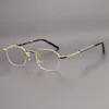 Fashion pure handmade designer MASUNAGA top Classic box titanium with the same GMS-112 artistic half frame anti blue light can be matched myopia