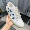 Designers marca de luxo california série casual sapatos brancos mulheres homens cinco pontas estrela design couro material de moda tendência treinadores tênis