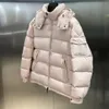 Homens Mulheres Designer Com Capuz Down Real Puff Casacos Pão Casaco Inverno Ao Ar Livre À Prova De Frio Espessado Quente Strack Terno Moda Casual MMC03 Morie Rosa Down-Jacket