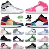 2023 New Jumpman 1 Mids Basketball Shoes Mens 여성 디지털 북극 핑크 1S 멀티 컬러 치열한 핑크 우주 잼 발렌타인 데이 연기 회색 레이커스 아이스 블루 아쿠아 스니커즈