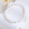 Bracelet de perles d'eau douce naturelles pour femmes, Bracelets de perles de Jade à la mode, cadeau, bijoux fins