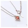 Pendant Necklaces High Quality Light Weight Solid 925 Sier Rose Gold Plated China Jewelry Lots With Natural Stone Garnet 2 S Dhgarden Dh9Zj