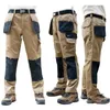 Мужские брюки Мужские брюки-карго с несколькими карманами Уличные рабочие брюки Износостойкие брюки Рабочие брюки с сумкой для ног 230911