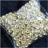 Spacers 500Pcs/Lot Metal Alloy 18K Gold Sier Color Crystal Rhinestone Rondelle Loose Beads Spacer For Diy Jewelry Making Wholesale Pri Dhfbp