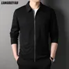Herren Jacken Erstklassige Marke Designer Revers Casual Reißverschluss Mode Männer Jacke Windjacke Mäntel Einfarbig Koreanischen Stil Kleidung 230912