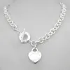 Design Women's Silver TF Style Necklace Pendant Chain Halsband S925 Sterling Silver Key Heart Love Egg Märke Pendant Charm NE2600