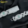 Nova chegada jóias hip hop 925 prata mal olho grande 15mm gelado moissanite cubana link chain