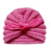 Mignon enfant en bas âge filles bébé bandeau Turban chapeau infantile nouveau-né chapeaux bonnets en laine tricoté noué noeud chapeau