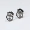 Stud 2023 selling single diamond revolvable heart earring s fashion luxury brand jewelry party anniversary gift 230912