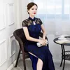 Basic Casual Dresses Trational Women Cheongsam Short sleeve Vintage Long Dress Costumes Elegant S To 5XL Black Red 230911