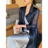 Women's Trench Coats Designer Women Clothes Windbreaker Mid Long Autumn Thin Coat Organza Sleeve Acetate 230912