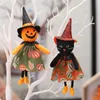 Nouvelles décorations d'Halloween, chapeau haut-de-forme, chat noir, citrouille, sorcière, pendentif fantôme blanc, accessoires de décoration d'ambiance de fête