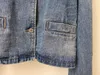 P-r Originele Designer Merken Dames Denim Jas Merk Mode Trend Hoge kwaliteit Gradiënt Gewassen Schouderstuk Rits Amerikaanse Vintage Jassen