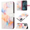 Marmeren korrel PU lederen portemonnee hoesjes voor Huawei Mate 60 Pro Moto G14 Samsung S23 FE A24 A34 5G Rock Stone Graniet Quartz Vergulde splitsingshouder Kaartsleuf Boeketui