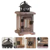 Candle Holders Retro Candlestick Wind Lamp Desktop Wood Lantern Outdoor Wedding Decor Delicate Decorative Metal Holder Household Rural