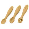 Baby Feeding Spoon Safety Silicone Weaning Spoons for Toddler Self Feeding Training Chew Kids Cutlery Set of 3