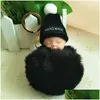 Key Rings Slee Baby Doll Keychain Pom-Pom Rabbit Fur Ball Keyring Women Holder Bag Hangs Fashion Jewelry Drop Delivery Dhtcg