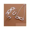 Wedding Jewelry Sets High Grade 925 Sterling Sier Cross-O-Set Jewelry Sets Dfmss402 Factory Direct Sale Wedding Earring Ring Drop Deli Dhidf