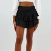 Rokken VMESLTY Effen Vrouwen Geplooide Mini Rok Sexy Pittige Meisje Lotusblad Korte Falda Esthetische Hoge Strecth Kleding