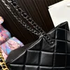 Luxo feminino casual tote y designer mulher bolsa de ombro moda bolsas preto carta saco de compras corrente alça de ombro bolsas le paquet tot
