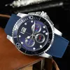 Relojes para hombre, todos los diales, movimiento de cuarzo japonés, cronógrafo, reloj para hombres, correa de goma, reloj de pulsera deportivo exterior, resistente al agua, luminoso, a3485