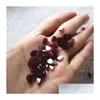 Loose Gemstones 30Pcs A Lot 100% Natural Semi-Precious Stone Red Garnet Pear Shape 4X6Mm With Through Hole Wholesale Beads F Dhgarden Dhst0