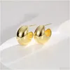 Hoop Huggie Retro Style Brass Chunky Hoop Earring Jewelry for Women Gift Drop Delivery DH1VC