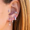 Hoop Ohrringe ERQI Verkauf Ins Rechteckigen Zirkon 925 Sterling Silber Ohrring Für Frauen Pendientes Party 2023 Trend