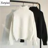Women's Sweaters Pullovers Women Solid Turtleneck All-match Casual Simple Fashion Loose Chic Ulzzang Comfort Outwear Ins Young Ladies