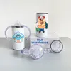 Kinderwaterfles 304 dubbelwandig roestvrij staal 12oz morsbestendig sublimatie kinderzuignippel sippy tuimelaar met dezelfde diameter van de boven- en onderkant