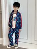 가을 어린이 소년 세트 캐주얼 어린이 지퍼 재킷+바지 2pc/트랙 슈트 옷 어린이 인쇄 스포츠 의상