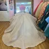 Sparkly Champagne Spaghetti Strap Sweetheart Princess Ball Gown Quinceanera Dresses Appliques Flower Crystal Sweet 16 Dress vestidos de 15