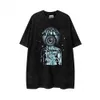 Galerías DEPT Harajuku 23SS Primavera Vintage Letras lavadas Impreso ARTE QUE KULLS EYE Logo Camiseta suelta de gran tamaño Hip Hop Unisex Camisetas de manga corta 01