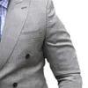 Neue Mode Grau Zweireiher Hochzeit Anzüge für Männer 2 Stück Männer Anzüge Bräutigam Smoking Jacke Pants2409