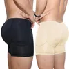 Män rumpa lyftare boxer kropp shaper sexig förbättring vadderad sömlös underkläder falska röv hip up man formar plus size svart beige278t