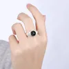 Cluster Rings 925 Sterling Silver For Women Men Crystal Black Watch Elegant Fashion Party Gifts Girl Student Charm Wedding Top Jewelry