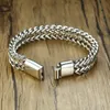 Bracelet homme Bali Tulang Naga couleur argent Double rangées queue Franco Bracelet chaîne de blé en acier inoxydable 12mm de large bracelet lourd 230911