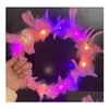 Party Favor Light Up Bandeau Plume LED Couronne Guirlande Rave Noël Halloween Anniversaire Coiffure Lumineuse Pour Femmes Fille Drop Del Dhkw1