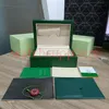 Rolex Box Cases GMT Watch Мужские золотые автоматические часы Оригинальные внутренние внешние женские часы Коробки Мужские зеленые коробки m116508 126720 116610276p