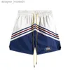 Damen-Shorts, Designer-Shorts, modische Freizeitkleidung, Strand-Shorts, 2023 Rhude, marokkanisches Emblem, Stickerei, Kontrast-Panel, akademische Freizeit-Shorts für Teenager, Männer, Jo