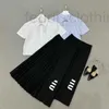 Two Piece Dress designer 2023 Summer New Miu Letter Print Pattern with Elastic Waist Design Commuter Pleated Half Skirt for Women UPOD