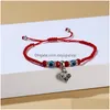 Charme Pulseiras Boa Sorte Cordão Vermelho Animal Charme Pulseira Azul Evil Eye Beads Pulseiras Jóias Drop Delivery DHSCF