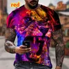 Men's T Shirts Men/Women 2023 Fashion 3D Lion Printed Personality Cool Printing Graphic Tee Shirt Animal Short Sleeve T-shirt