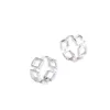 Серьги-гвоздики из стерлингового серебра S925, дизайн с квадратным кругом, женская мода, простой и универсальный холодный стиль