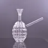 Großhandel Runde Granate Glas Ölbrenner Bong Bubbler Dab Rig Shisha Wasserpfeife Tragbare Rauchpfeife Percolater Bong mit abnehmbarem Ölbrennerrohr