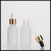 wholesale 15ml 30ml Glass Bottles For Original Liquid Cosmetic package With Glass Dropper Clear Frosted Rubber Top 100pieces LL